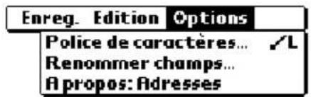 PALM m505 - Menus Options - 2