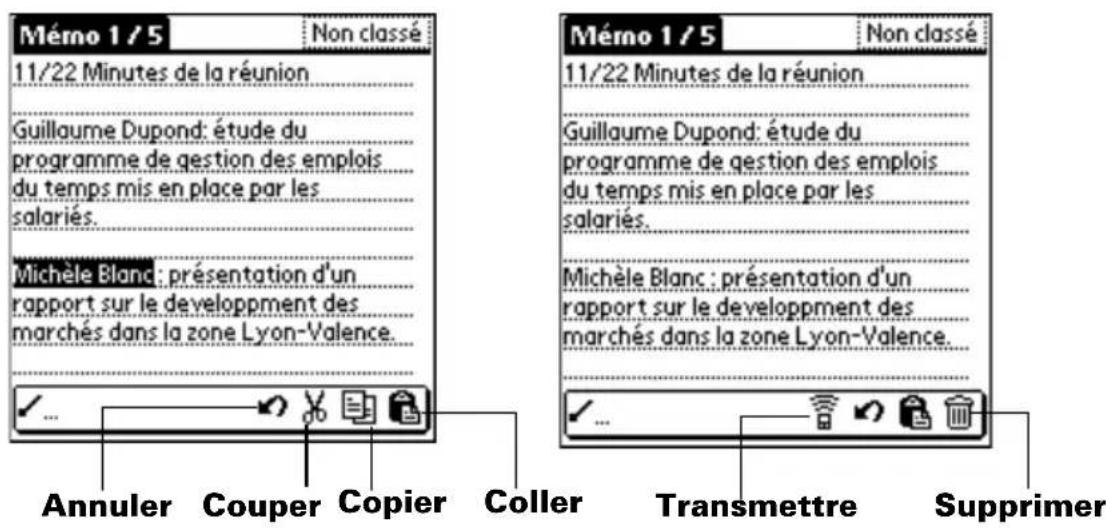 PALM m505 - Commandes de menus Graffiti - 2