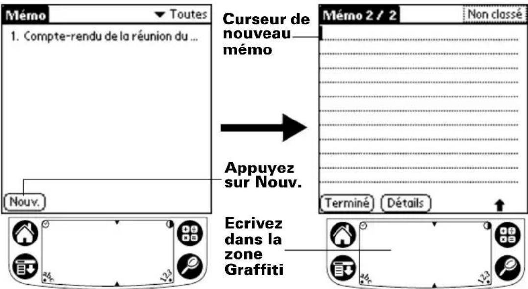 PALM m505 - Pour ouvrir l'application Bloc-notes : - 1