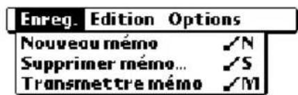 PALM m505 - Menus Enreg. - 2
