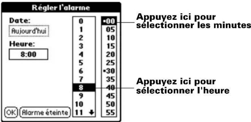 PALM m505 - Pour régler une alarme pour une note : - 1