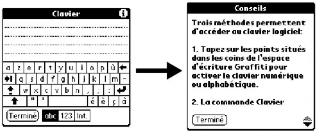 PALM m505 - Pour afficher un conseil en ligne : - 1