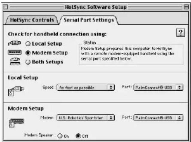 PALM m505 - Pour préparer un Macintosh en vue d'une opération HotSync par modem : - 1