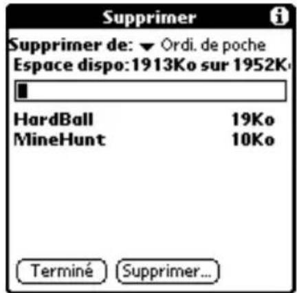 PALM m505 - Pour désinstaller une application tierce : - 1