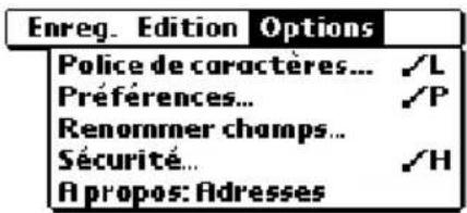 PALM m505 - Menus Options - 1