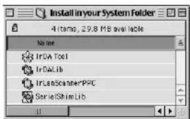 PALM m505 - Pour installer les extensions pour la communication par infrarouge sur un Macintosh : - 1