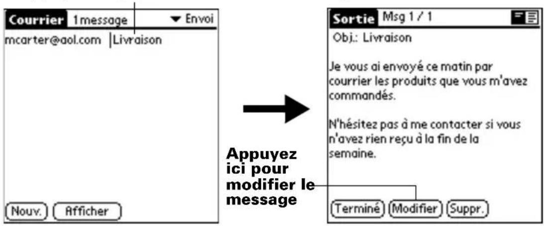 PALM m505 - Pour récupérer des messages électroniques : - 2