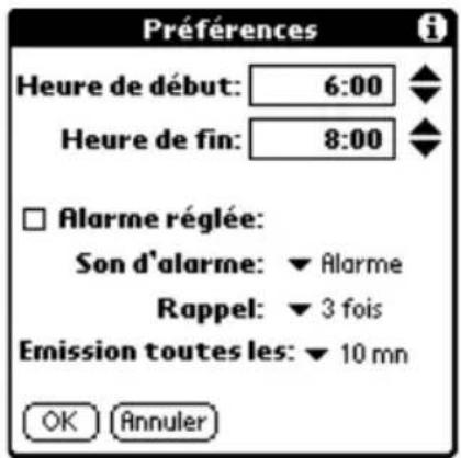 PALM m505 - Préférences - 1