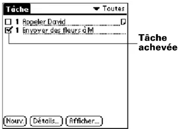 PALM m505 - Pour cocher une tâche : - 1