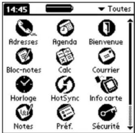 PALM m505 - Pour ouvrir une application sur votre ordinateur de poche : - 1