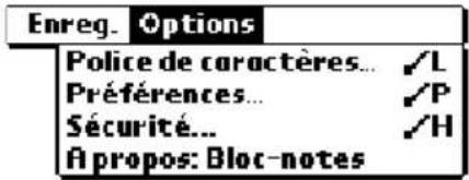 PALM m505 - Menus Options - 1