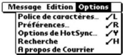 PALM m505 - Menus Options - 2