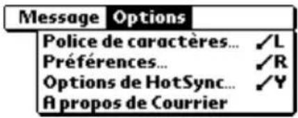 PALM m505 - Menus Options - 1