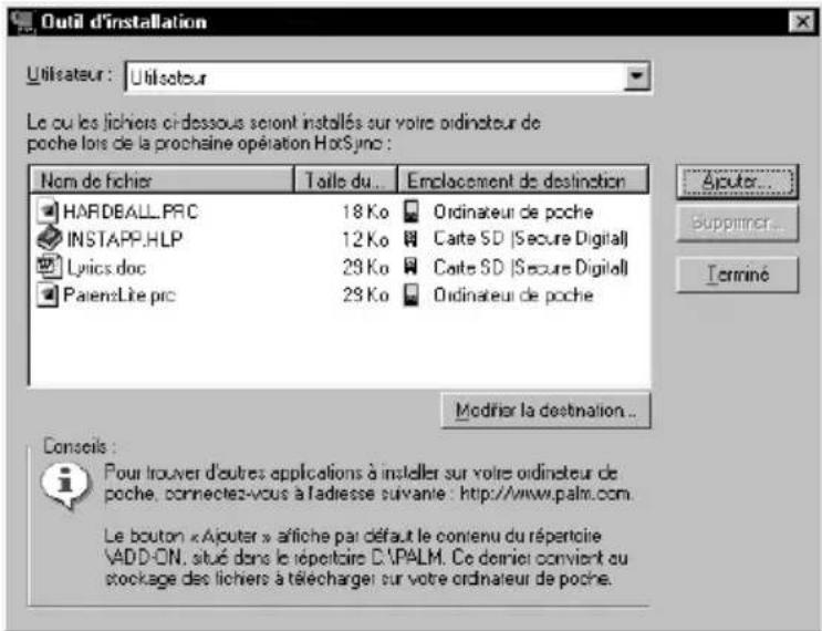 PALM m505 - Pour installer un logiciel tiers sur votre ordinateur de poche à l'aide d'un ordinateur Windows : - 1