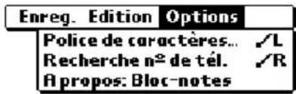 PALM m505 - Menus Options - 2