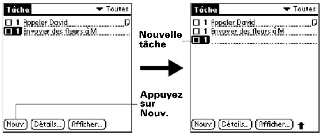 PALM m505 - Pour créer une tâche : - 1