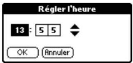 PALM m505 - Pour paramétrer l'heure : - 1