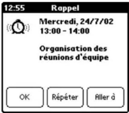 PALM m505 - Pour régler une alarme pour un événement : - 2