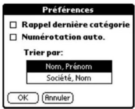 PALM m505 - Pour trier des enregistrements des applications Adresses, Notes et Bloc-notes : - 1