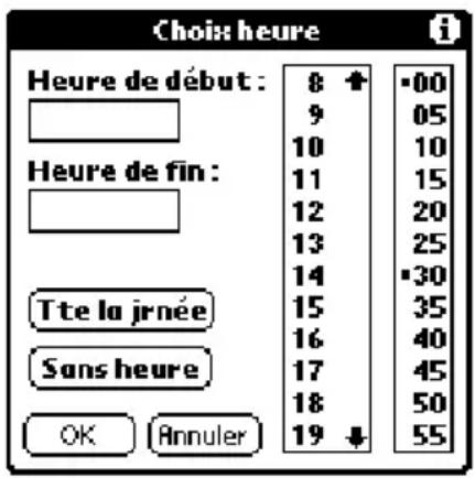 PALM m505 - Pour planifier un événement sans heure : - 1