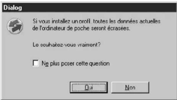 PALM m505 - Pour utiliser un profil lors de la première synchronisation sur un ordinateur Windows : - 1