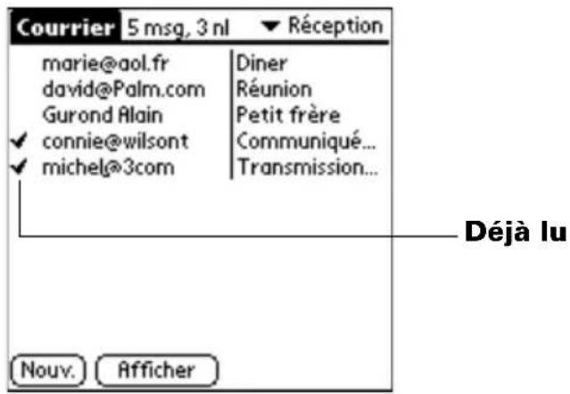 PALM m505 - Affichage des messages électroniques - 1