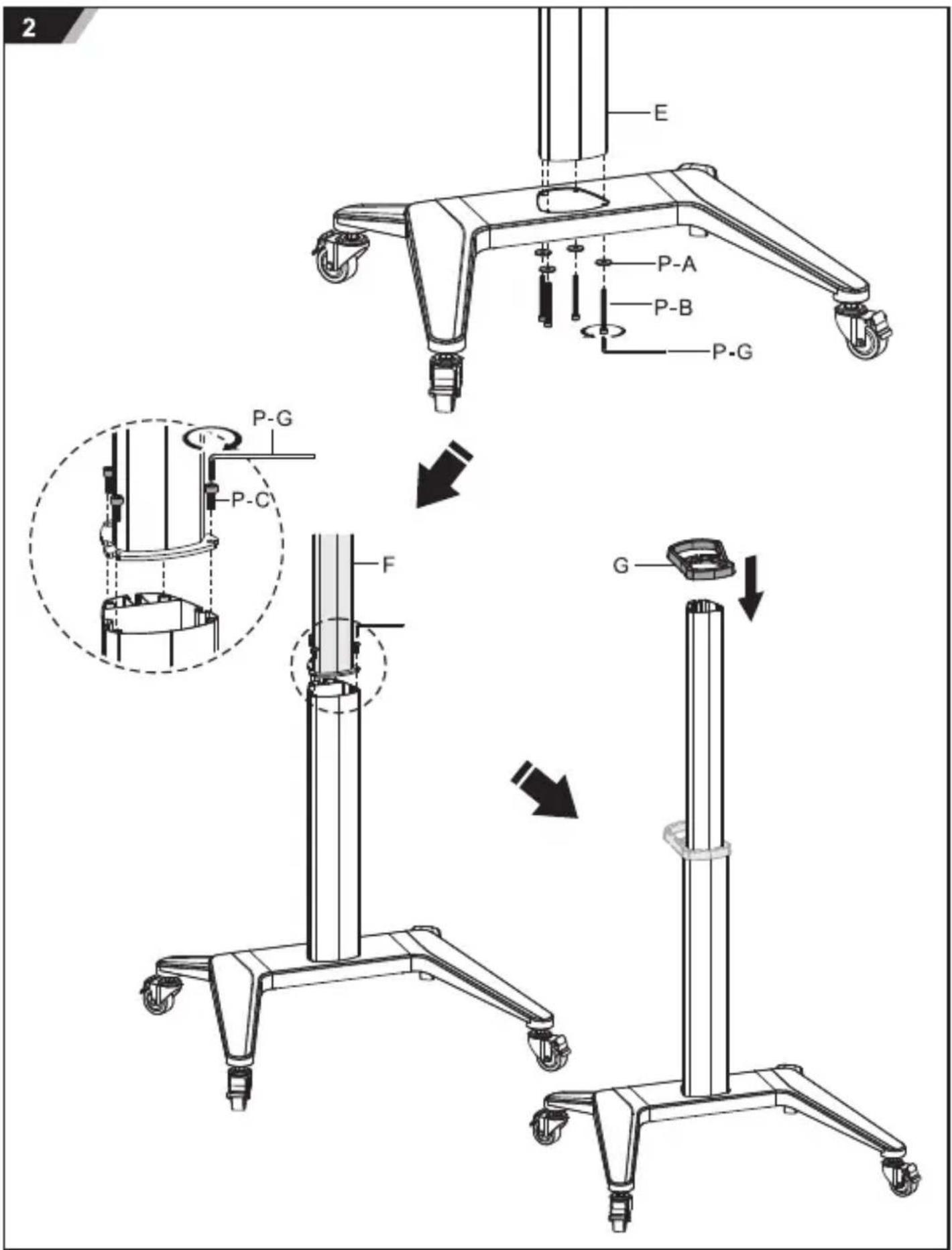 Deltaco ARM-0452 - TV/DISPLAY FLOOR STAND WITH WHEELS - 21