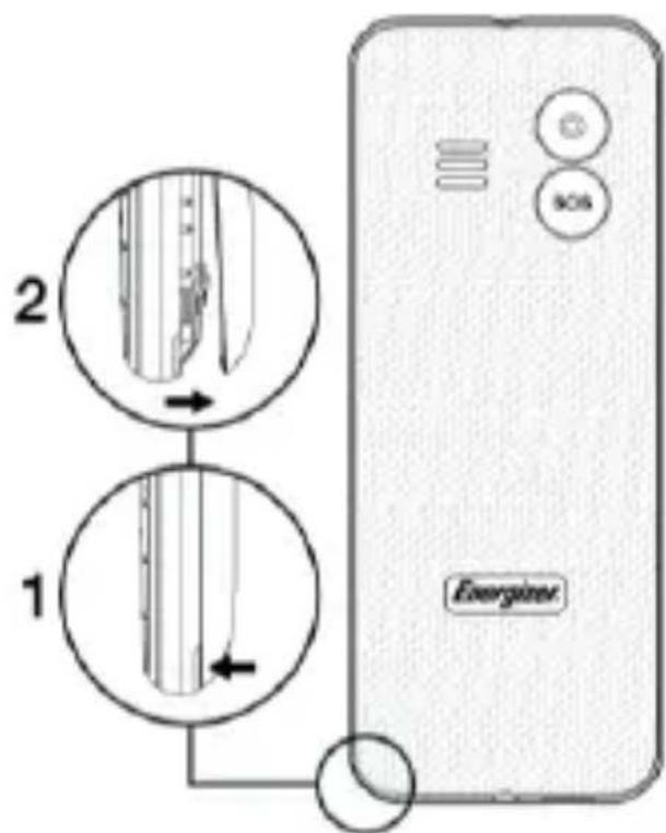 ENERGIZER E4 - Installez la carte SIM et la batterie - 1