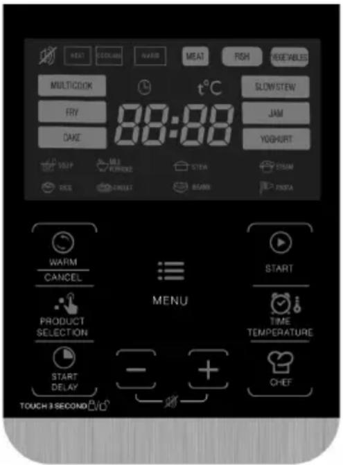 Sogo SS-10610 - CÓMO UTILIZAR LA OLLA A PRESIÓN: FUNCIONES DEL PANEL - 1