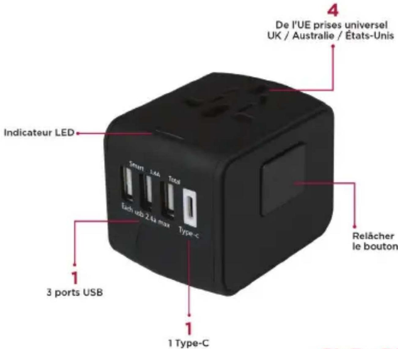 Sogo SS-18125 - en 1 adaptateur de voyage - 1