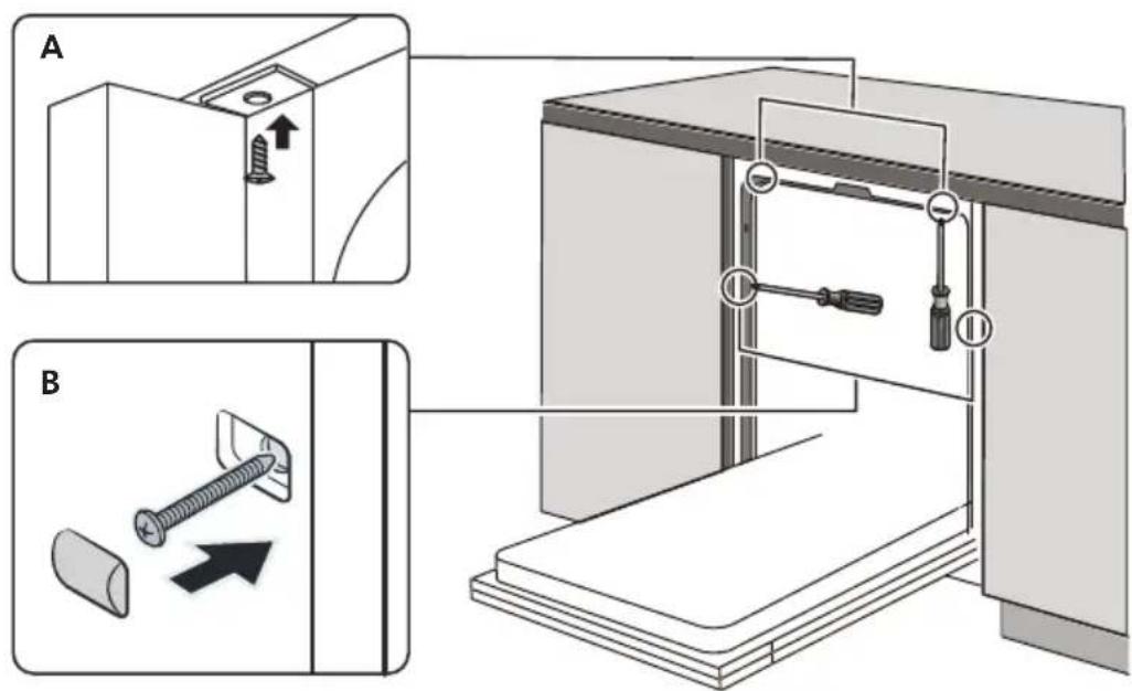 DE DIETRICH DBJ434DQA - Krok 3. Postup instalace myčky nádobí - 2
