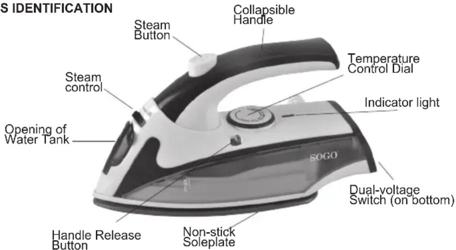 Sogo SS-6007 - SUGGESTIONS BEFORE USING THE IRON FOR THE FIRST TIME - 1
