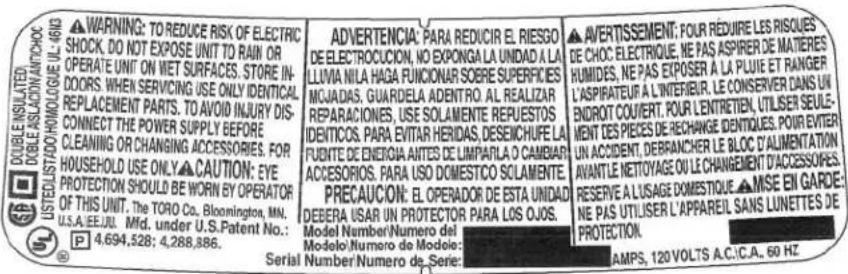 TORO 51583 - Décalcomanies de sécurité et instructions - 2
