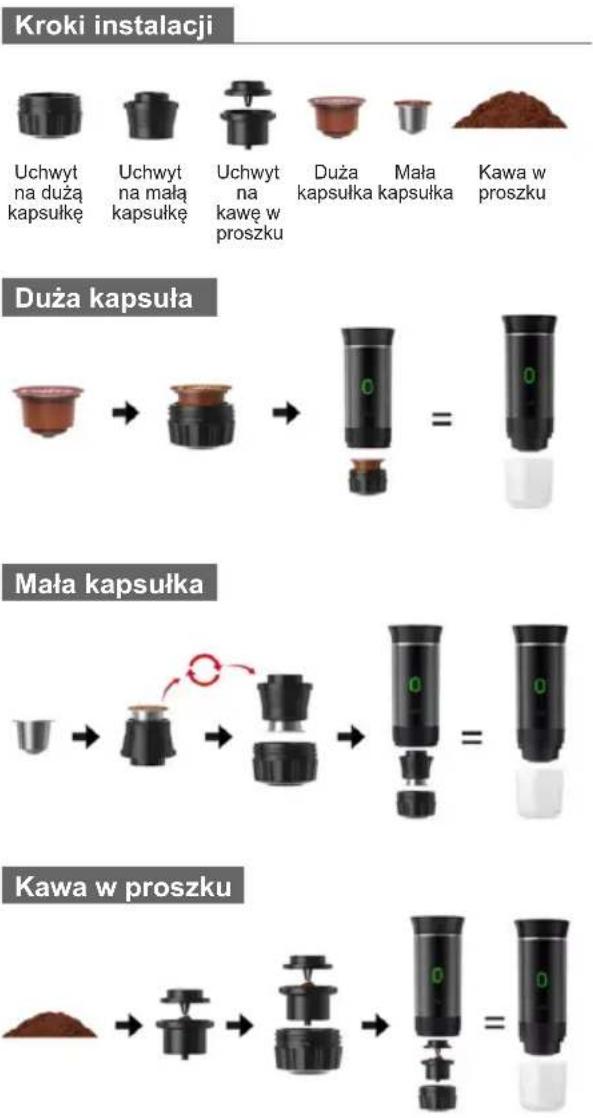 Sogo SS-5622 - JAK ZAINSTALOWAÇ ADAPTERY DO PRZYGOTOWYWANIA KAWY: - 1