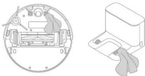 DREAME D9 Max Gen 2 - Contacts de charge et zone de signalisation - 1