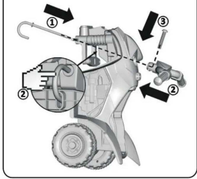 Technical diagram of a vehicle's internal components with numbered parts and directional arrows indicating assembly or repair steps.