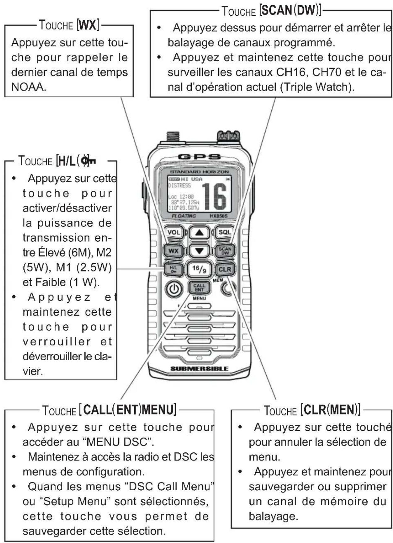 Standard Horizon HX850S - GUIDE DE RÉFERENCE RAPIDE - 1