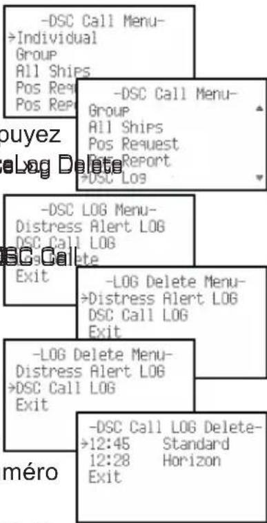 Standard Horizon HX850S - SUPPRESSION DU JOURNAL DSC - 1