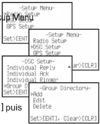 Standard Horizon HX850S - Le MMSI de groupe: - 1