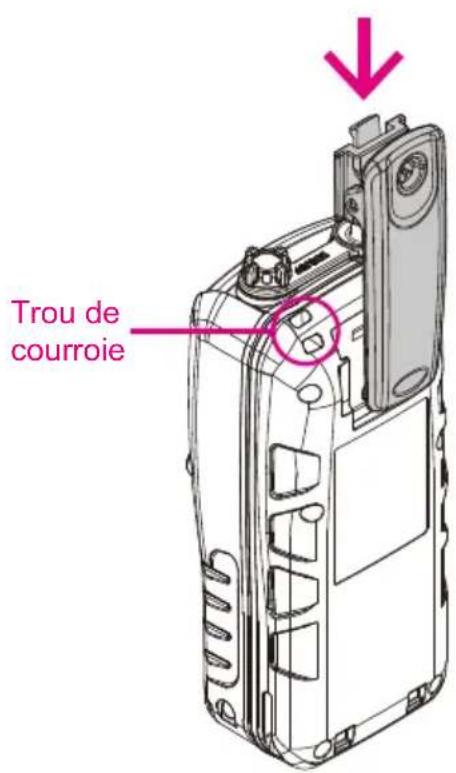 Standard Horizon HX210 - INSTALLATION / RETRAIT DU CLIP DE CEINTURE - 1