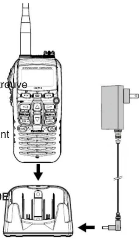 Standard Horizon HX210 - CHARGE DE LA BATTERIE - 1