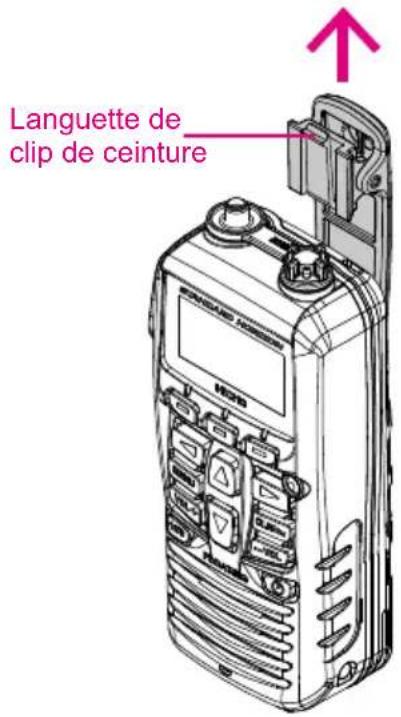 Standard Horizon HX210 - INSTALLATION / RETRAIT DU CLIP DE CEINTURE - 2