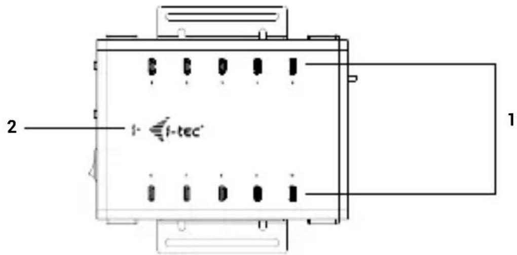 i-TEC CACHRGHUB10C - Panel górný: - 1
