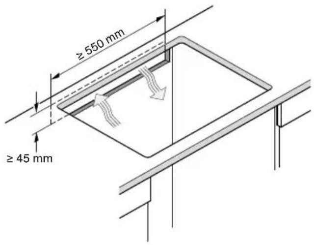 ≥ 550 mm ≥ 45 mm