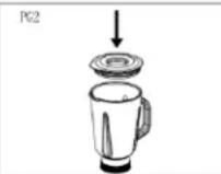 Lovio ChefAssistant Plus LVSTM02 - Cómo colocar el vaso de la batidora: - 3