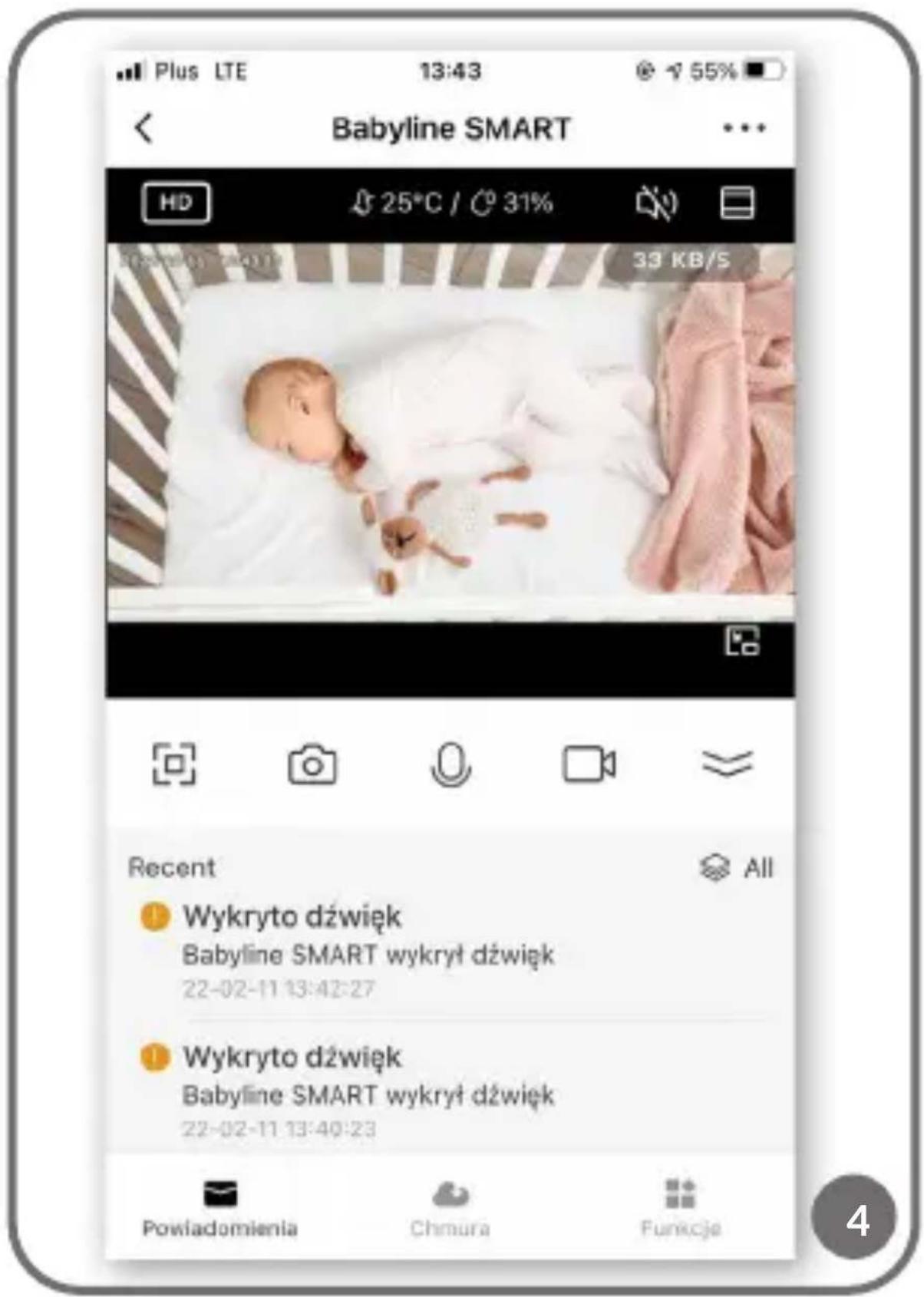 Lionelo Babyline Go - Teavitusi saate automatiseerida SMART-funktsioonis (joonis 4). - 1