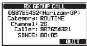 Standard Horizon Explorer GX1850 - Réception d'un appel de groupe - 3
