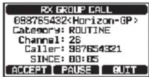Standard Horizon Explorer GX1850 - Réception d'un appel de groupe - 2