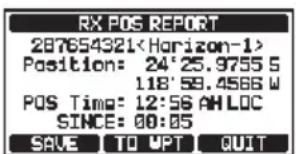 Standard Horizon Explorer GX1850 - Sauvegarde de la position signalée en tant que point de cheminement - 1