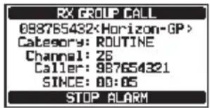 Standard Horizon Explorer GX1850 - Réception d'un appel de groupe - 1